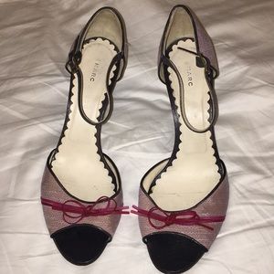 MARC JACOBS 40 Lavender tweed black leather strap